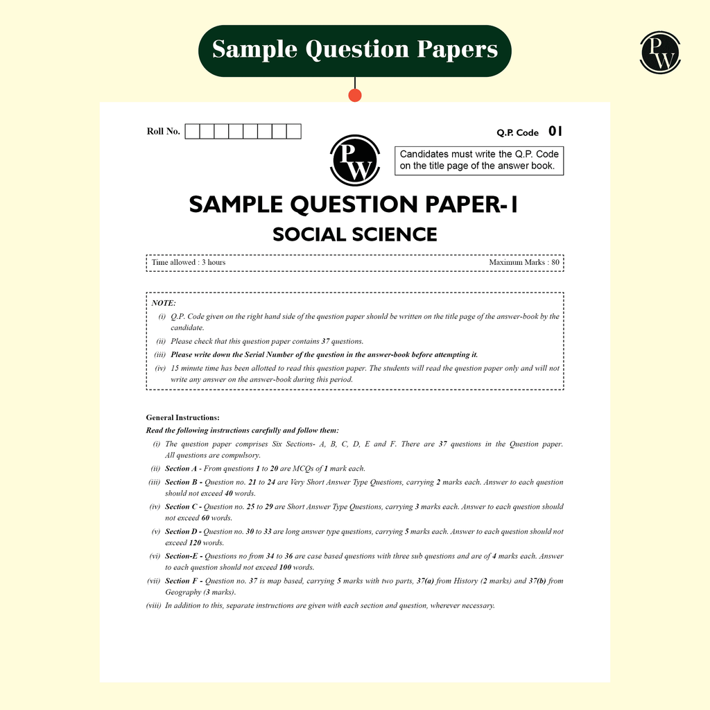 CBSE 15 New Pattern Sample Question Papers Class 10 Social Science For 2025 Exam with 50 Percent Competency Based Questions 100 Most Probable Questions