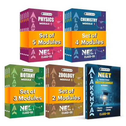 PW Lakshya For NEET Class 12 Physics, Chemistry, Botany & Zoology Modules and Questions Booklet with Solutions Combo Set of 15 Books (2026 Edition) .