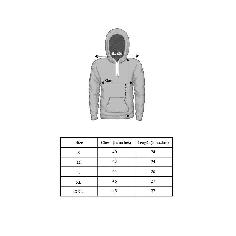 PW "Raaste Badlo" Printed Relaxed Fit Fleece Unisex Hoodie - Black - Medium Size