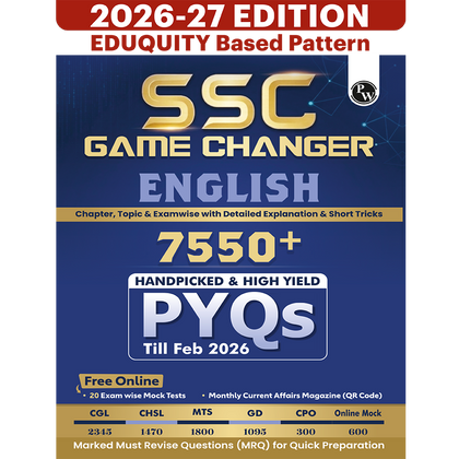 PW SSC Game Changer English PYQ 7550+ MCQs For 2026 Exams | Chapter, Topic & Exam-wise Previous Year Solved Questions | For CGL, CHSL, MTS, CPO, GD, Delhi Police, Steno
