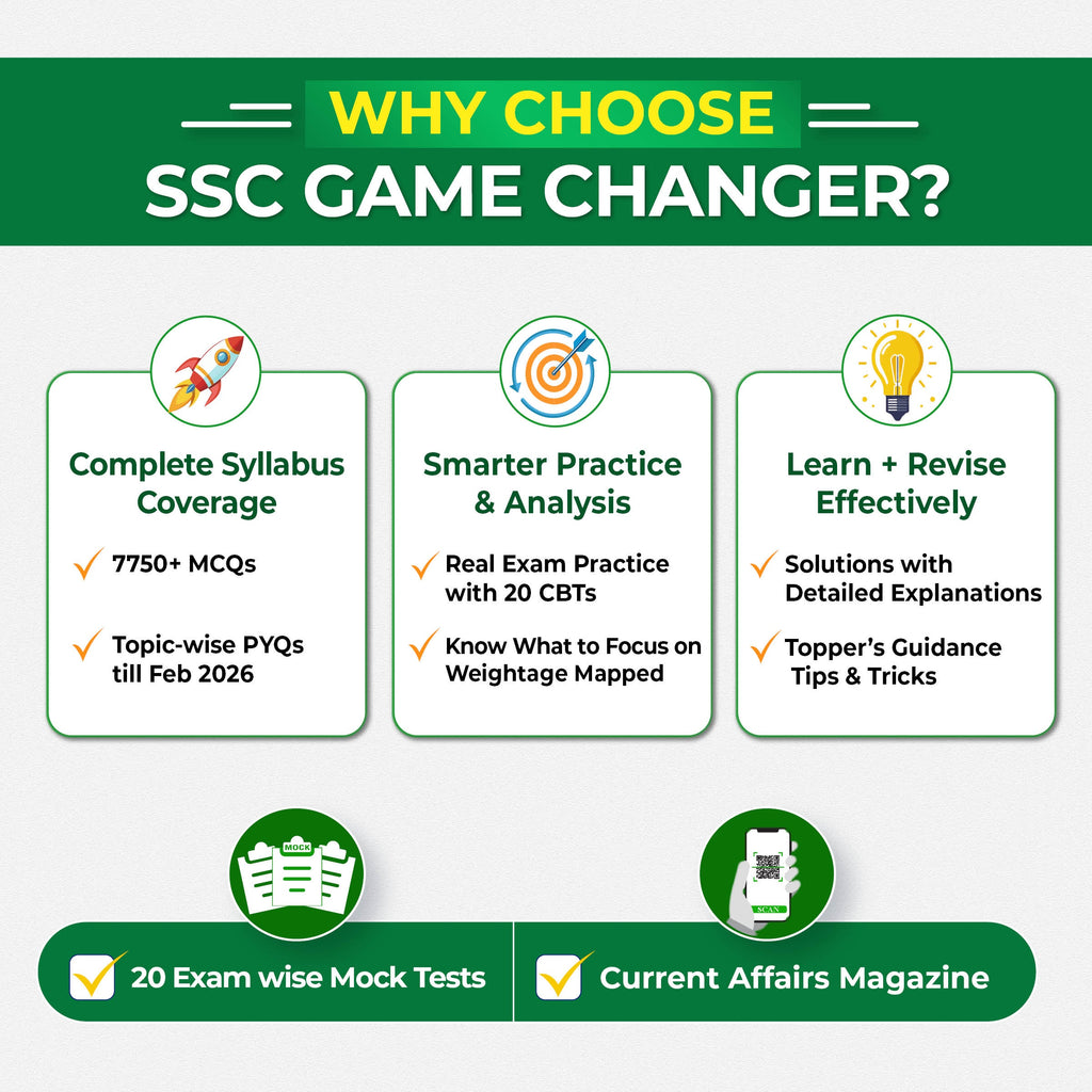 SSC Game Changer Maths (Hindi) 7750+ PYQ For 2026 Exams | Chapter, Topic & Exam-wise Previous Year Solved Questions | For CGL, CHSL, MTS, CPO, GD, Delhi Police, Steno