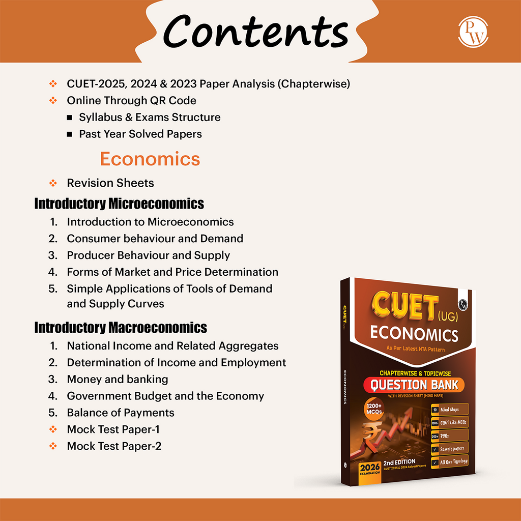 CUET (UG) Economics Chapterwise & Topicwise Question Bank for 2026 Exam | Theory & Exercise with Past Year Questions (2025-2022) PYQ and Mock Tests