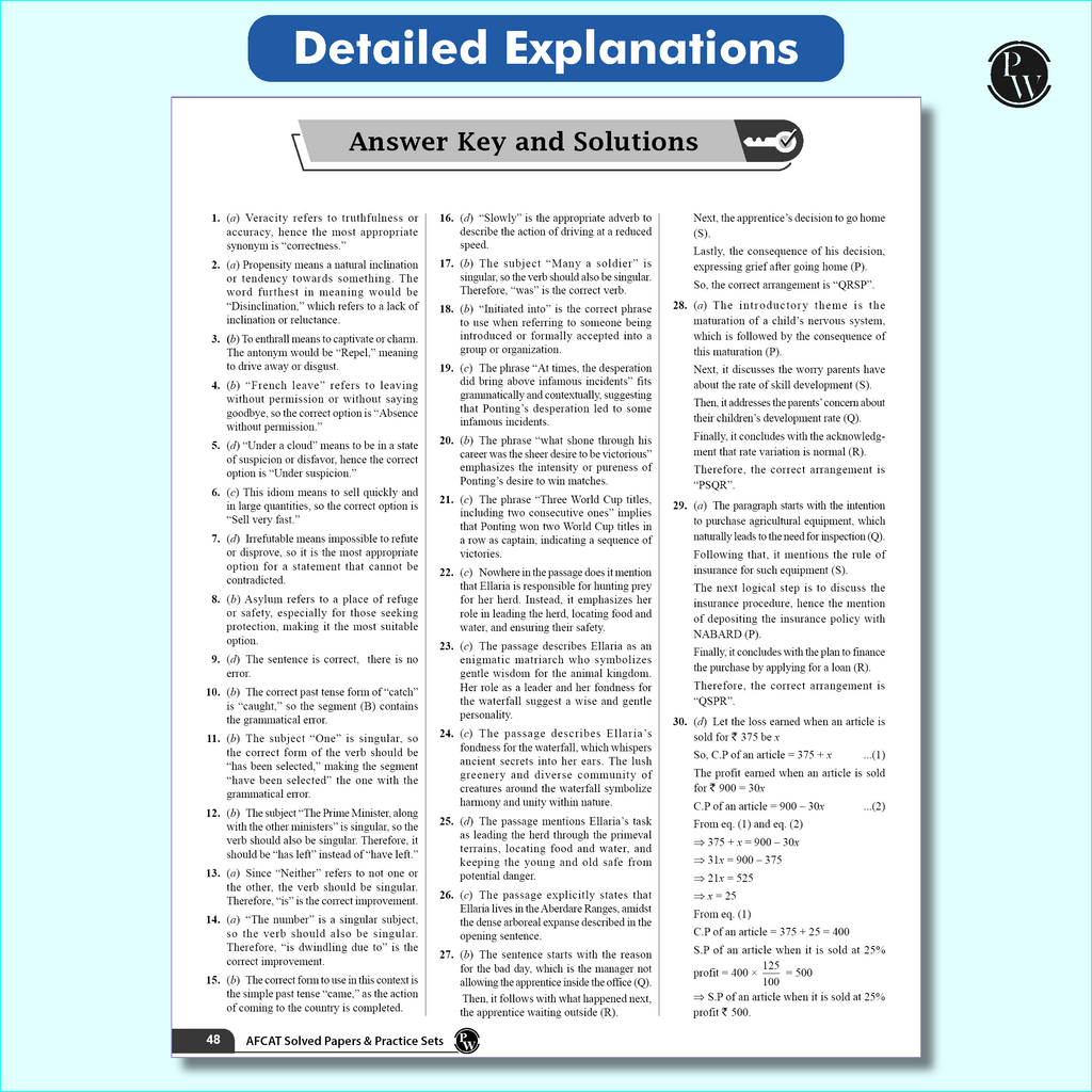 30 AFCAT Previous Years' Solved Papers (2025 - 2011) with August 2025 Paper For Flying, Technical & Ground Duty (Non-Technical) Branches 2026 Exam | PYQs | 10 Practice Sets