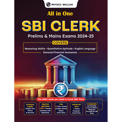 All in One SBI Clerk Prelims and Mains 2024-25 Exams | 10 Previous Year Solved Papers (PYQs) 2018 - 2023 with 5 Online Practice Sets | English Edition