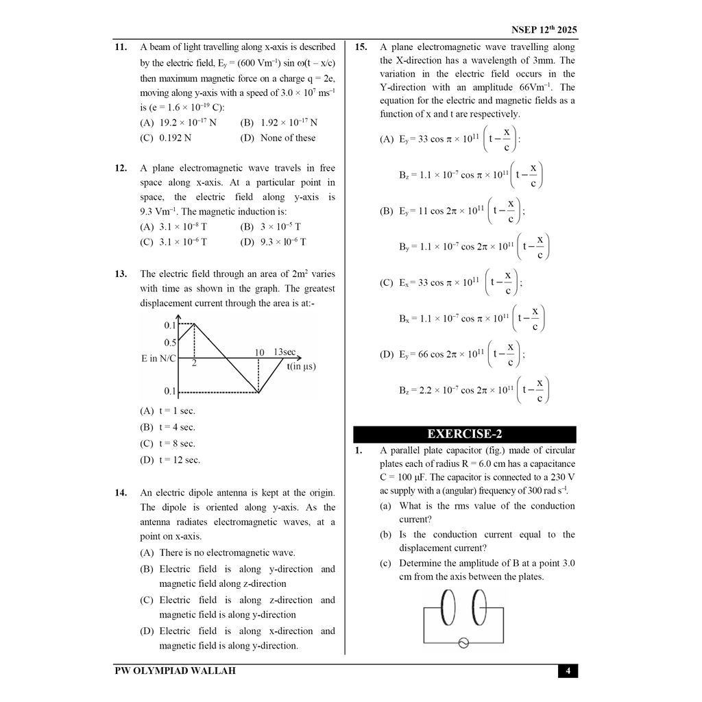 Olympiad Wallah NSEP Class 12 Advanced Physics (Part 2) For JEE & Olympiad 2025 | Practice Questions, PYQ, Detailed Solutions | Ideal For INPhO & IPhO