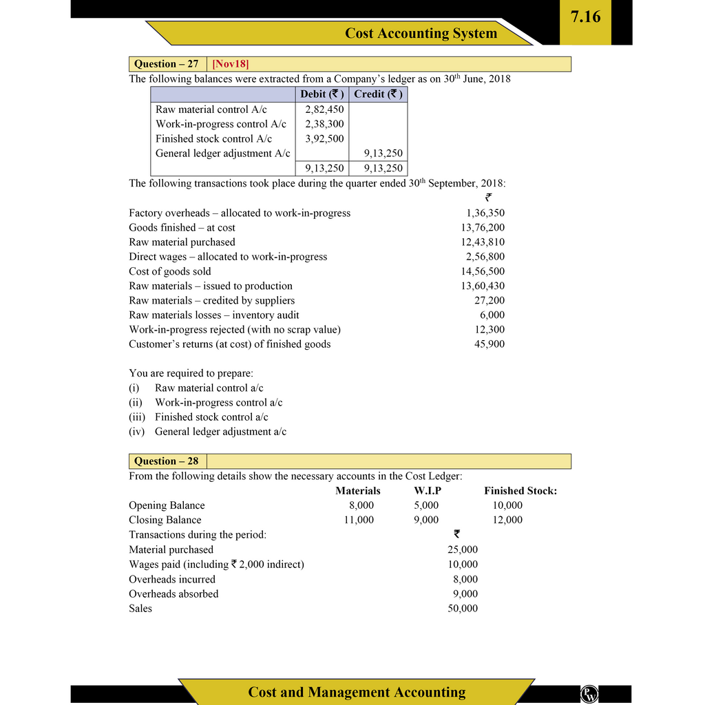 CA Intermediate Cost & Management Accounting Concept Book & Question Bank Combo Set of 2 Books By CA Sunil Keswani | ICAI Aligned Content, RTP/MTP Questions, PYQs, Detailed Solutions, Latest Syllabus For Jan 2027 Exams