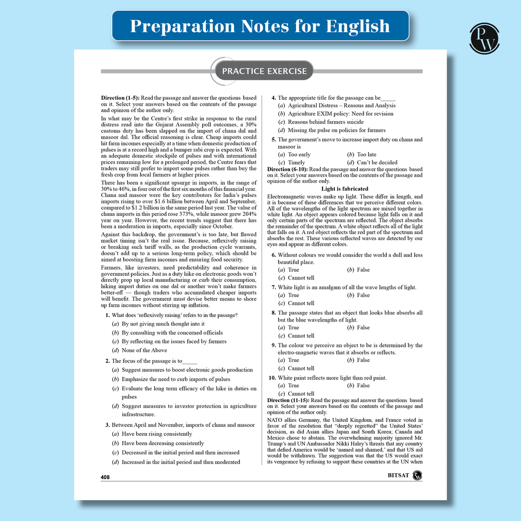 PW 22 Chapterwise BITSAT PYQ Previous Year Question Papers(2024-2005) with English and Logical Reasoning Preparation Notes | 3000+ PYQs For 2025 Exams | Physics, Chemistry & Mathematics