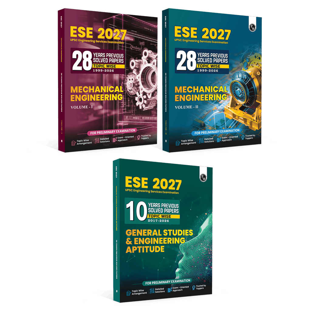 UPSC ESE 2027 Topicwise Previous Years Solved Questions Mechanical Engineering Preliminary Examination Volume 1 & 2 and General Studies & Engineering Aptitude Combo Set of 3 Books