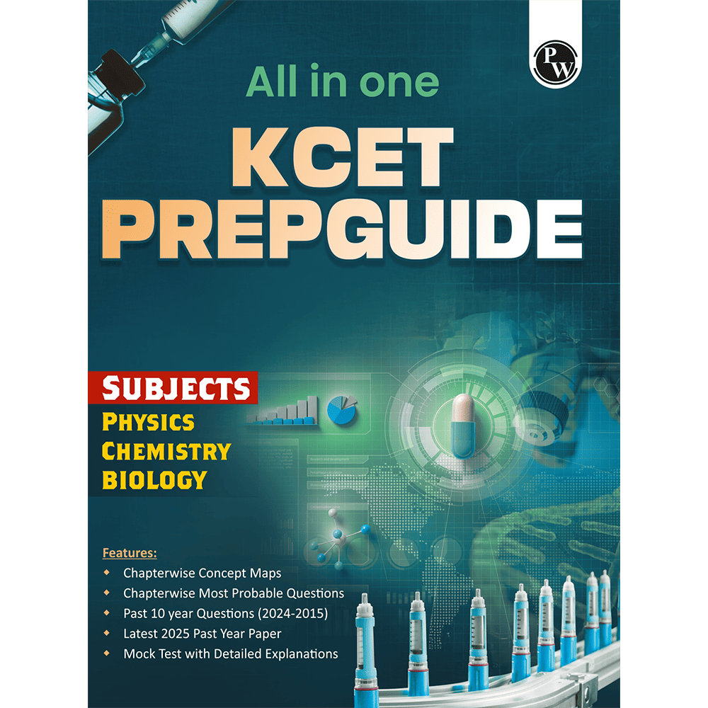 PW All in One KCET Prepguide For Engineering Exam 2026 | Physics, Chemistry, Biology | Chapterwise Concept Maps, Most Probable Questions, Past 10 Year PYQs, Mock Tests