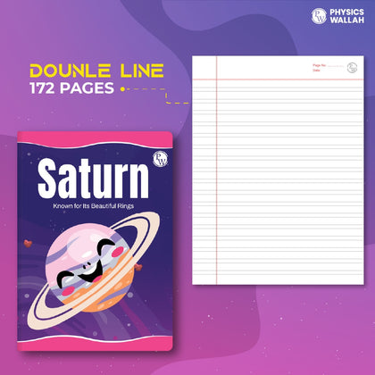 172 Pages Children Notebook | Double Line- Saturn