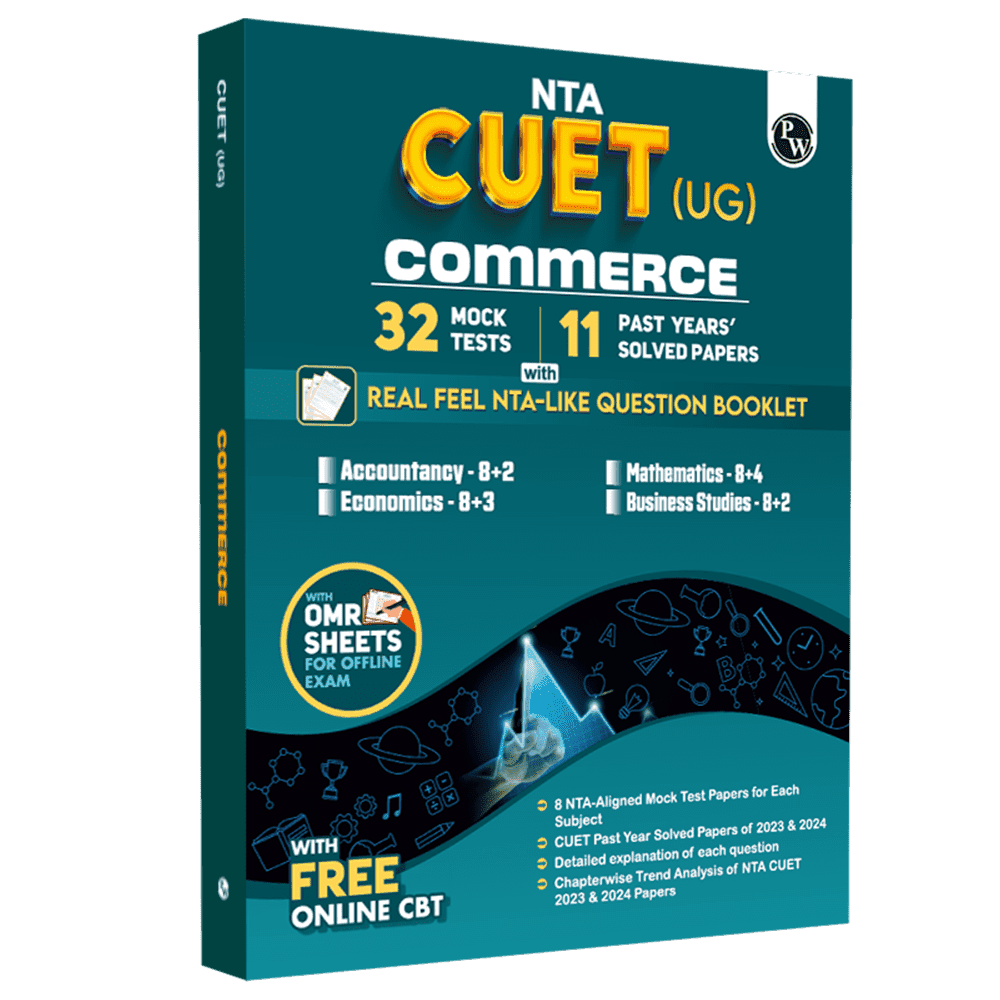 .NTA CUET UG Commerce Combined Mock Test & Past Year Papers (Accountancy, Business Studies, Economics, Maths) For 2025 Exams, NTA-like Test Booklet with OMR Sheet, FREE Online CBT--
