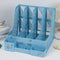 Study Desk Organizer for Students | 4 Compartment Magazine & Book Holder | Vertical File & Notebook Organizer for Study Table (Light Blue)