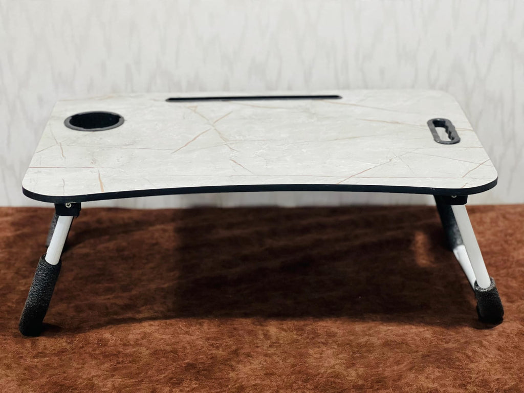 Study Table Bed Table Premium Laptop Table/and Portable Plastic/Writing Desk for Office/Home/School (Marble  design)
