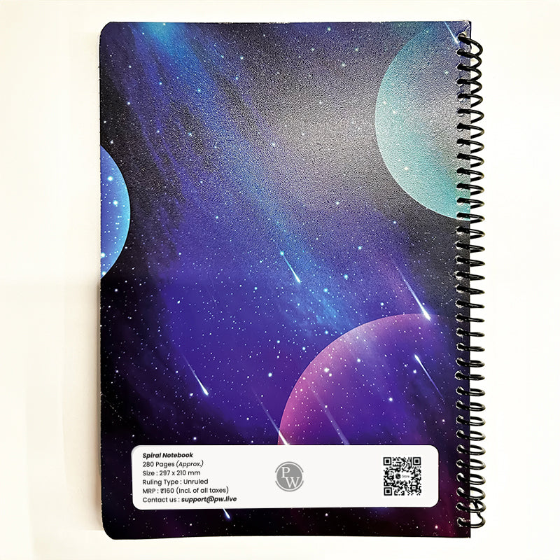 PW Practice Spiral Notebook | 280 Pages | Unruled | Dr. APJ Abdul Kalam