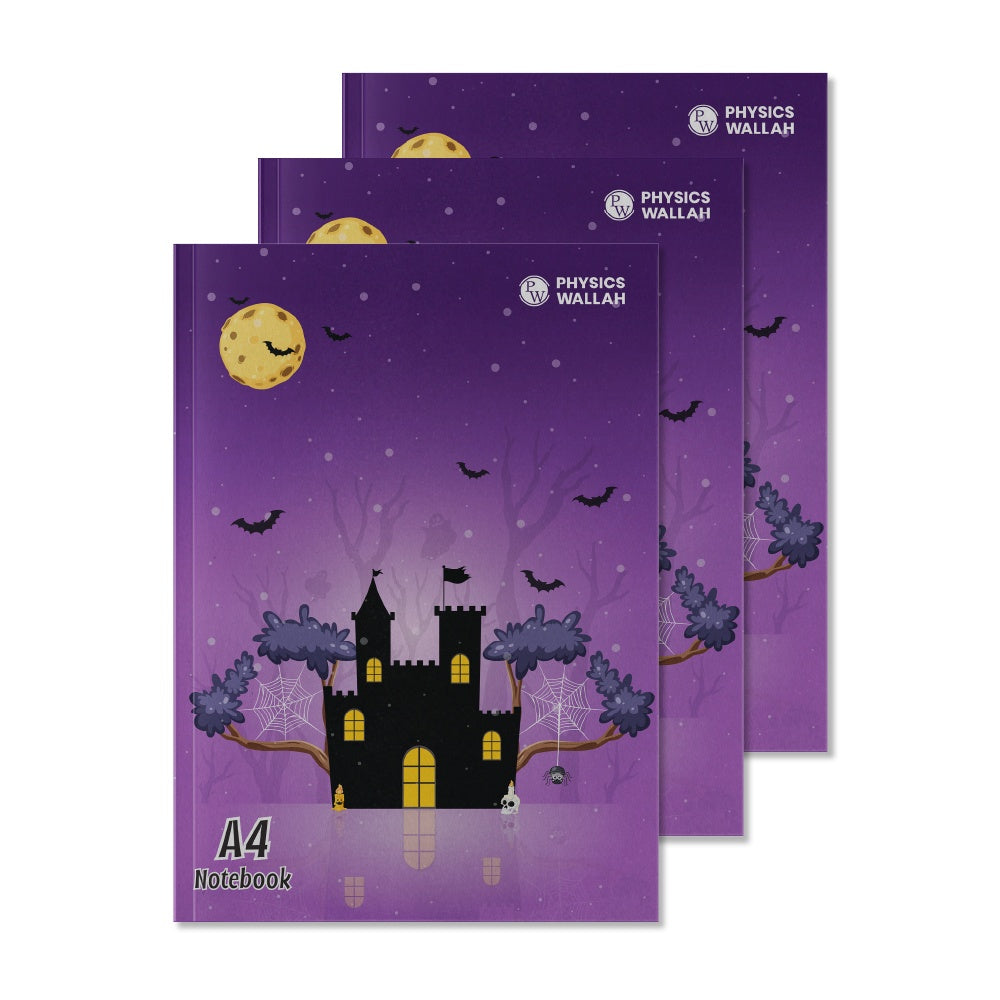 172 Pages A4 Notebook | Single Line set of 3 | Ruled Notebook for School, College & Office Use | Smooth Paper | Durable Cover