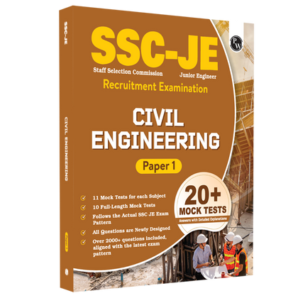 SSC JE Civil Engineering (Paper I) 20+ Mock Tests & Full Length Tests for Each Subject | 2000+ Practice Questions with Detailed Explanation