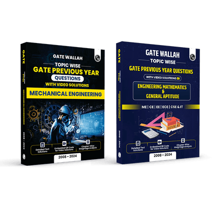 GATEWALLAH Topicwise Previous Years Solved Questions with Video Solutions Mechanical Engineering and Engineering Mathematics & General Aptitude Combo Set of 2 Books For 2025 Exams