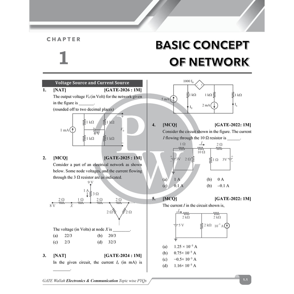 GATEWALLAH Electronics & Communication Engineering and Engineering Mathematics & General Aptitude Combo Set of 2 Topicwise Previous Years Questions with Video Solutions For 2027 Exams