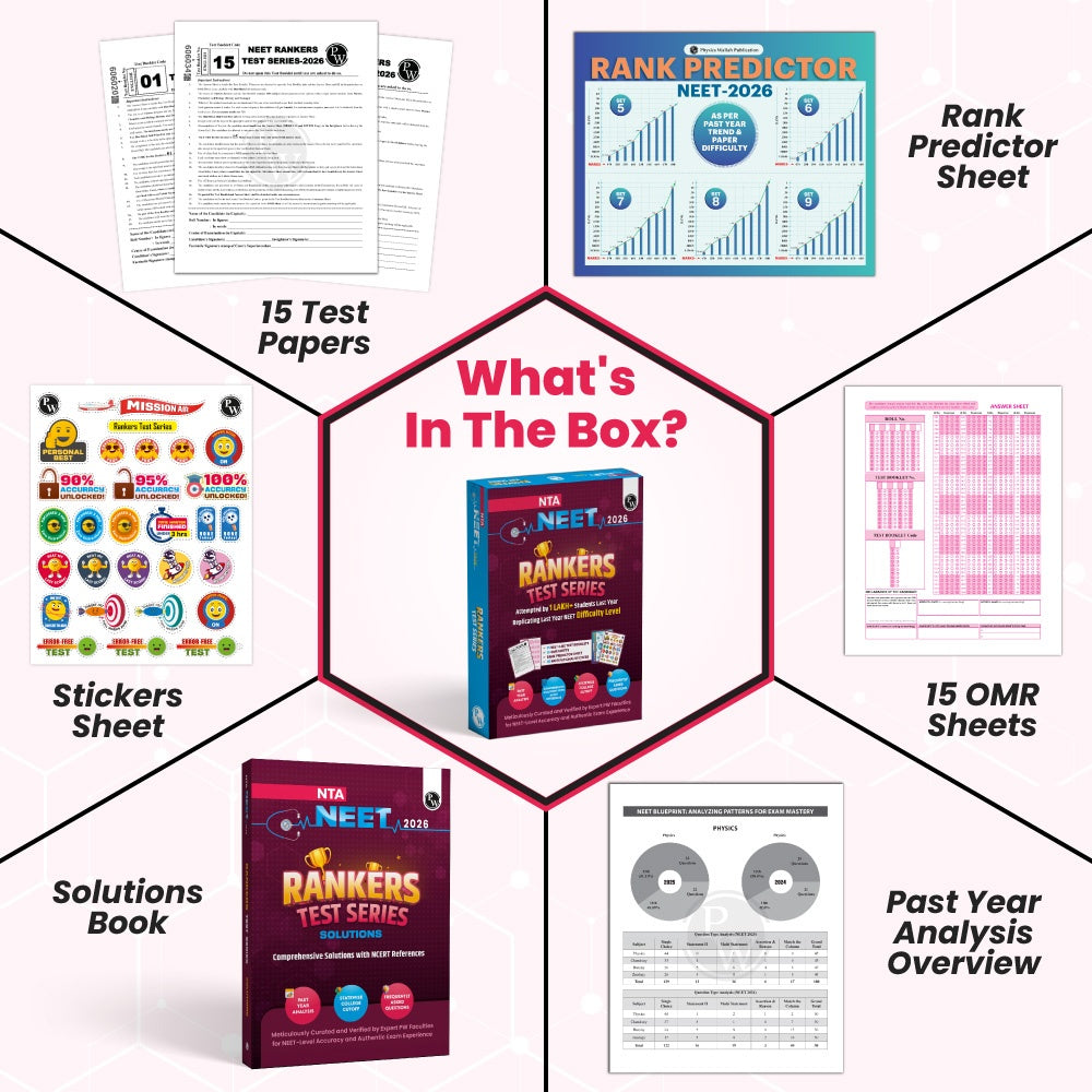 NTA 15 NEET Rankers Test Series 2026 Verified & Curated By Expert Faculties as per Latest NEET Difficulty | Rank Predictor, Motivational Sticker, 15 OMR Sheet & Solution Booklet - -
