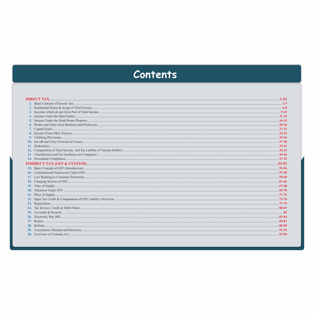 CS Executive Chart Books Quick Revision Guide Tax Laws and Practice (Module 2)