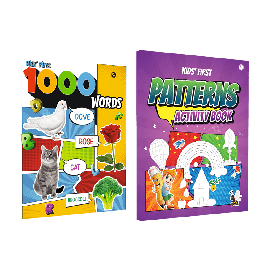 My First 1000 Words Book & Kids' First Patterns Activity Book Combo Set of 2 Books l Practice Patterns with Fun Activities for Early Learners