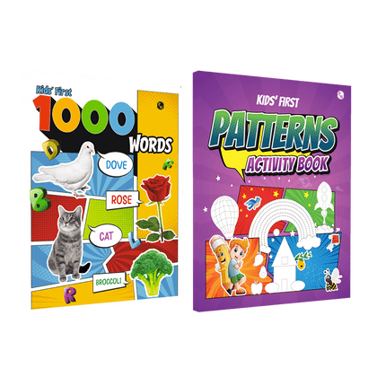 My First 1000 Words Book & Kids' First Patterns Activity Book Combo Set of 2 Books l Practice Patterns with Fun Activities for Early Learners