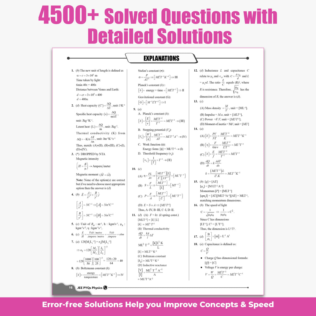 PW JEE Main 8 Years (2019 - 2026) PYQs Physics Chapterwise and Topicwise | All 162 Sets Previous Years Solved Papers For JEE Main 2027 Exams | Concentrate on Relevance