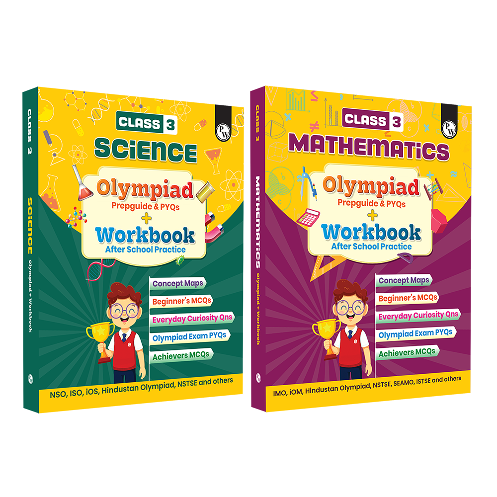 PW Olympiad Plus Workbook For Class 3 Science and Mathematics Prepguide & PYQs Combo Set of 2 Books | NSO, ISO, iOS, Hindustan Olympiad, NSTSE, IMO, iOM, SEAMO, ISTSE and Others