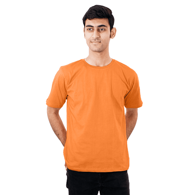 Everyday Essential 100% Cotton Unisex Solid Orange T-shirt (S)
