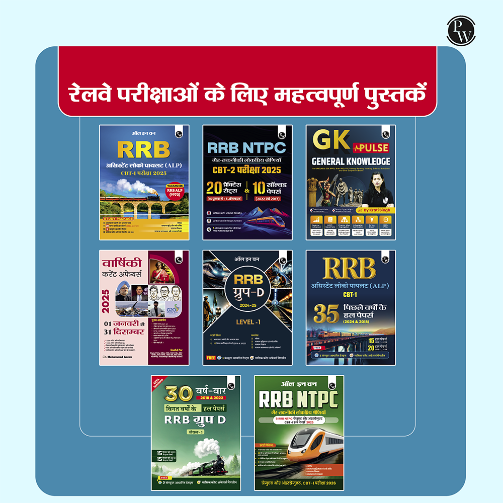 PW RRB NTPC PYQ -45 Previous Year Solved Papers CBT - I & CBT - 2 (2016 - 2025) PYQ Graduate Level For 2026 Exam l Free 7 Online Mock Tests Hindi Medium