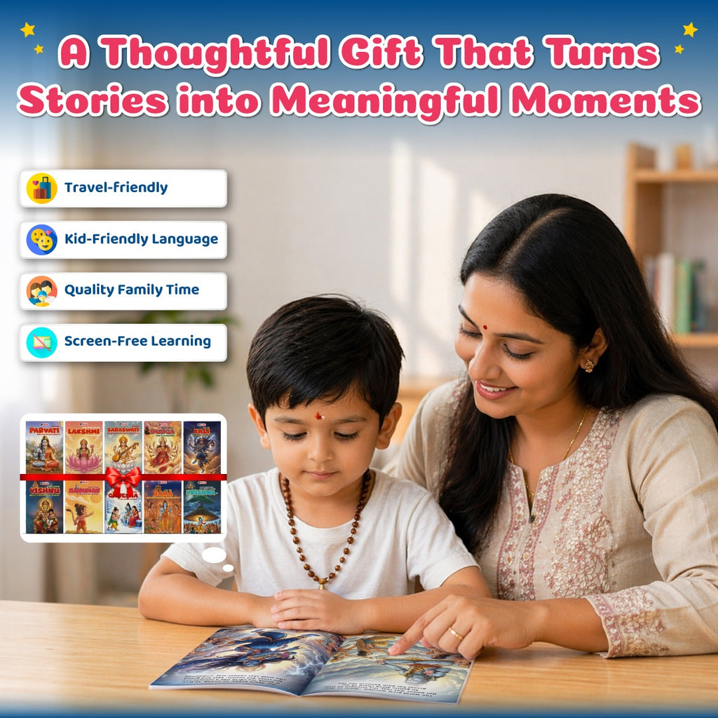 Mythology Story of Gods For Kids (Set of 10 Books) | Durga, Saraswati, Lakshmi, Kali, Shiv Parvati, Ganesha, Hanuman, Krishna, Rama, Bhakta Prahlad & Vishnu | Colourfully Illustrated Spiritual Tales