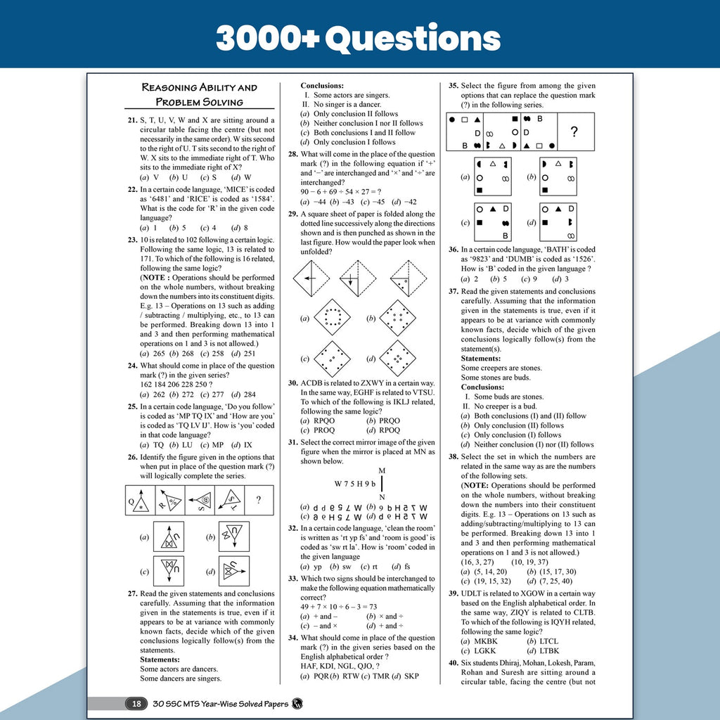 PW SSC MTS PYQ Book 2026 | 33 Yearwise Previous Year Papers PYQ (2026-2017) Multi Tasking (Non Technical) Staff & Havaldar | 15 Online Mock Tests Exam