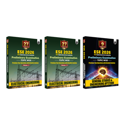 UPSC ESE Topicwise Previous Years Solved Questions Electrical Engineering Preliminary Examination Volume 1 & 2 and General Studies & Engineering Aptitude Combo Set of 3 Books for 2026 Exams