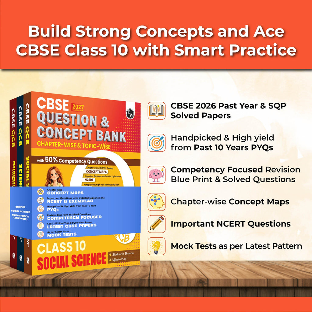 CBSE Question & Concept Bank (QCB) Class 10 Science, Maths (Standard) and Social Science Combo Set of 3 Books Chapterwise & Topicwise Solved Questions For 2027 Exams
