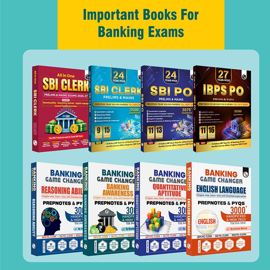 All in One IBPS Clerk 2026 Book Prelims & Mains Exams | Chapterwise Theory and Exercises | 12 Previous Year Solved Papers PYQ Till Oct 2025 and 15 Online CBT Tests English Edition