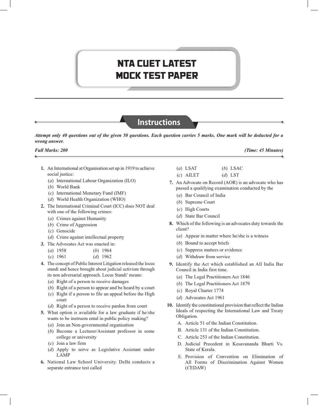 CUET (UG) Legal Studies Chapterwise & Topicwise Question Bank (2023- 2024) with Complete NCERT Crux, CUET PYQs (2022 & 2023 Past Year Questions) and Mock Test I For CUET 2024