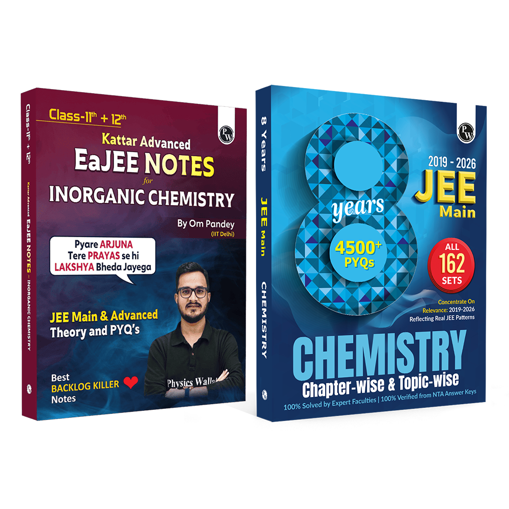 EaJEE Handwritten Notes For Inorganic Chemistry By Om Pandey & JEE Main 8 Years All 162 Shifts Online Previous Years Solved Papers Chapterwise & Topicwise PYQs Combo Set of 2