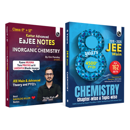 EaJEE Handwritten Notes For Inorganic Chemistry By Om Pandey & JEE Main 8 Years All 162 Shifts Online Previous Years Solved Papers Chapterwise & Topicwise PYQs Combo Set of 2