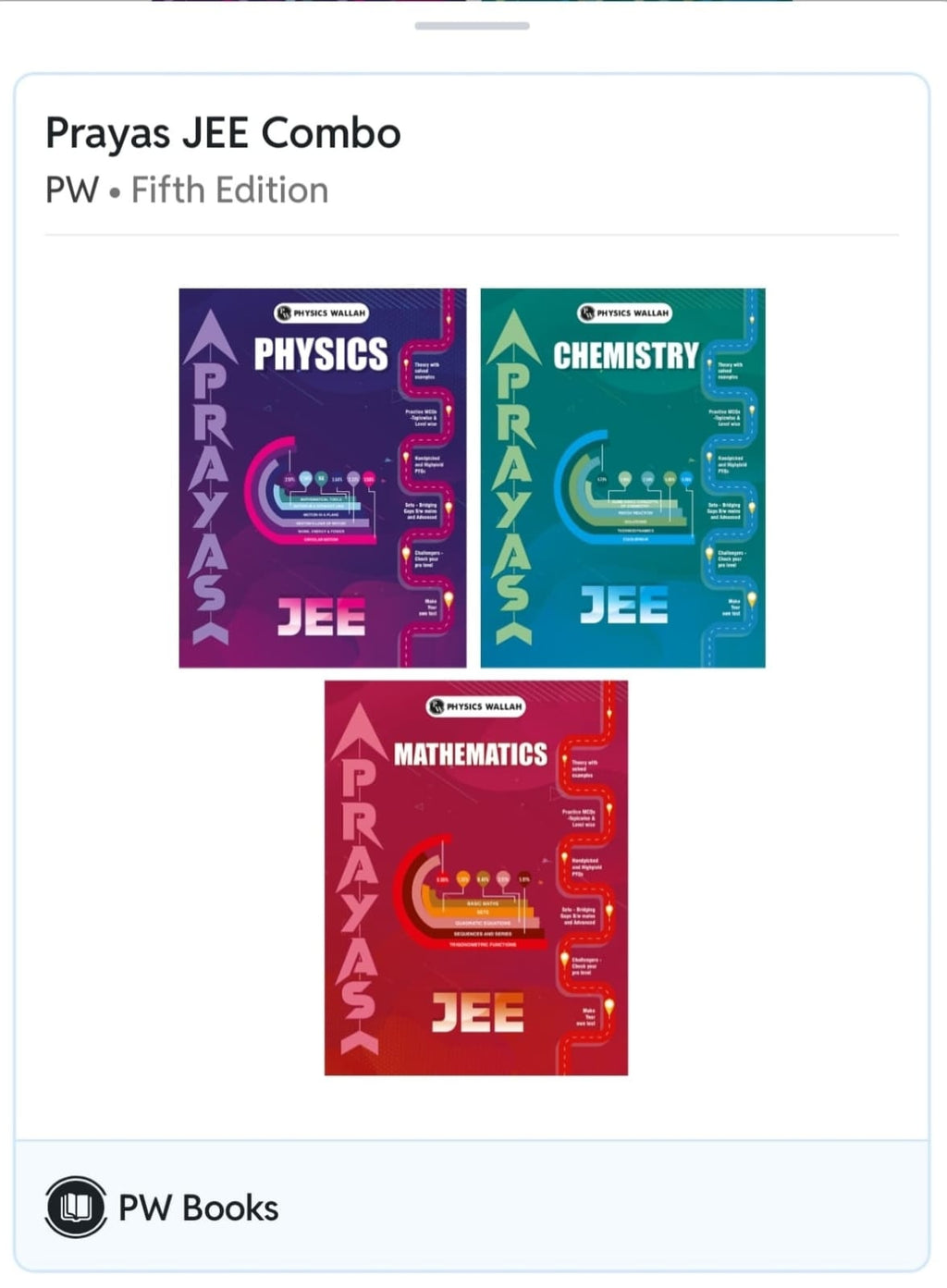 PW Prayas For JEE Main & Advanced Droppers Physics, Chemistry and Mathematics Modules with Solutions in Digital Modules