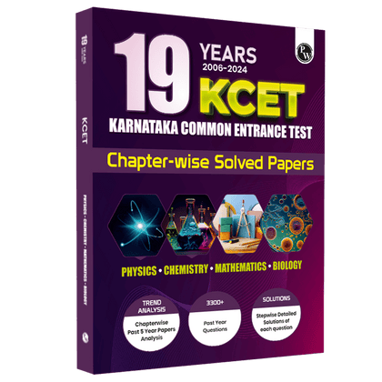 19 Years Karnataka CET Chapterwise Solved Papers (2006 - 2024) | Physics, Chemistry, Mathematics and Biology | KCET PYQ Book For Engineering Exam 2025
