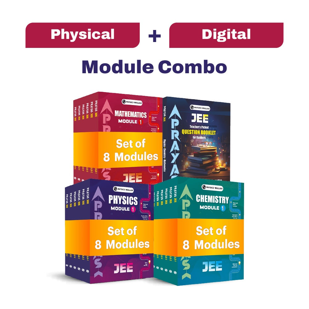 Prayas For JEE Main & Advanced Droppers Physics, Chemistry and Mathematics Modules with Solutions Combo Set of 24 Books (2026 Edition) With Digital Book