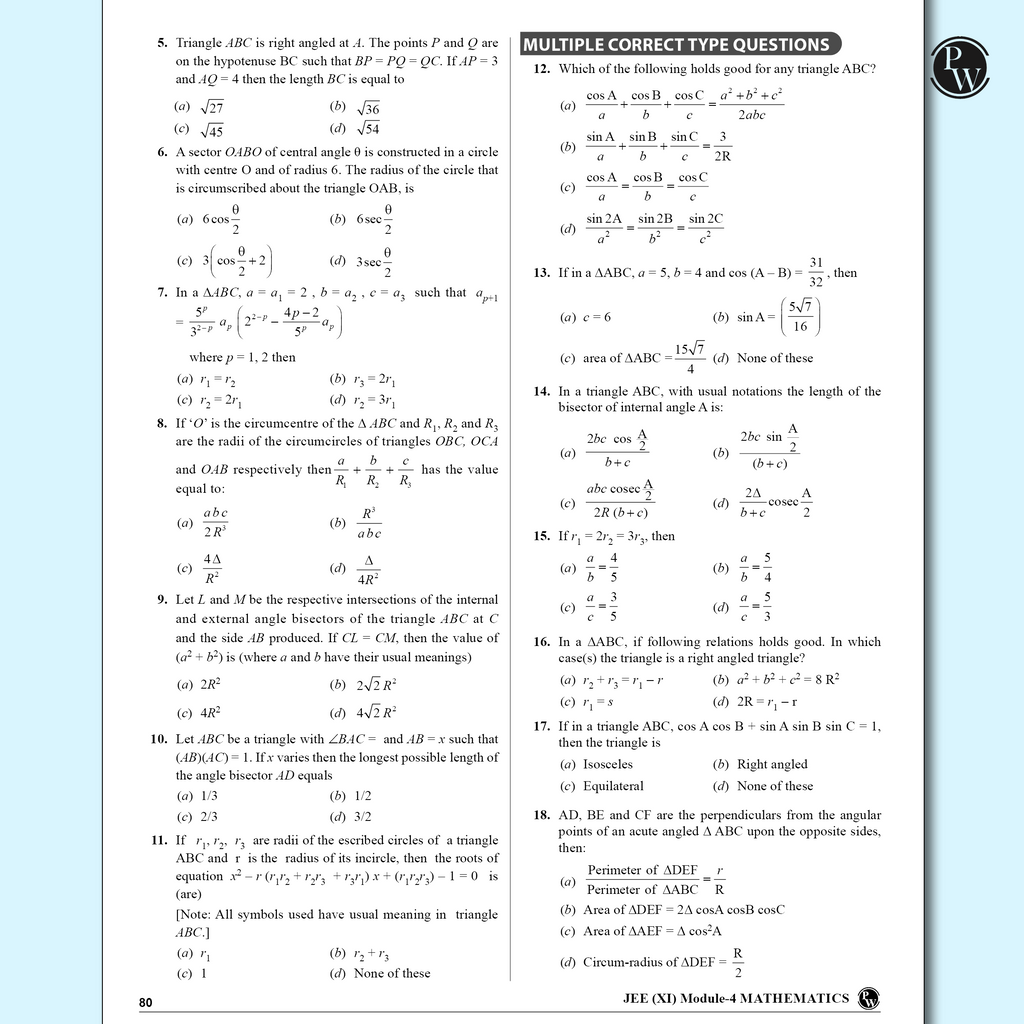 Arjuna For JEE Main & Advanced Class 11 Mathematics Modules with Solutions Combo Set of 5 Books (2025 Edition)