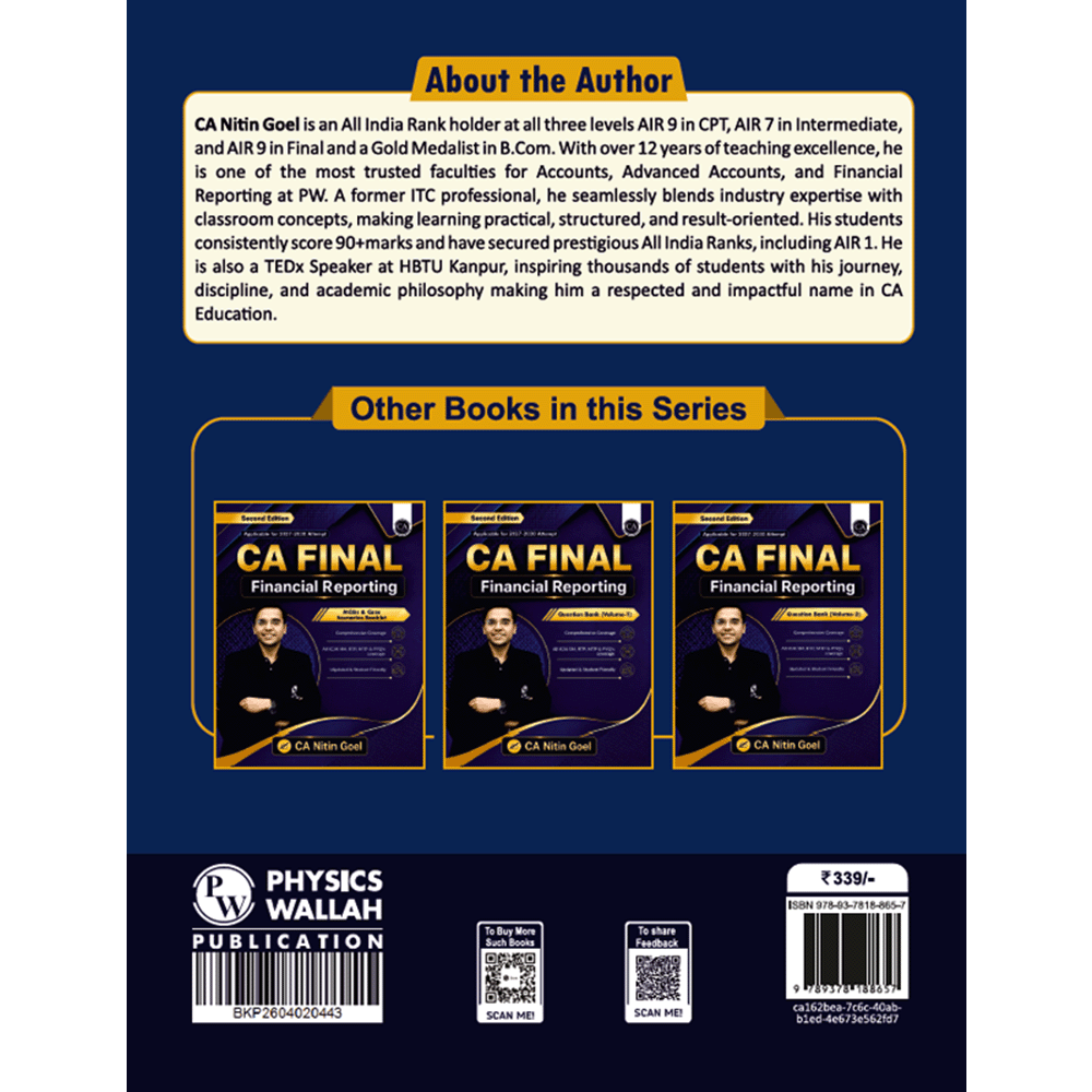 CA Final Financial Reporting Concept Book By CA Nitin Goel For May 2027 Exams | Complex Concepts Made Simple with Charts & Tables For Quick Revision
