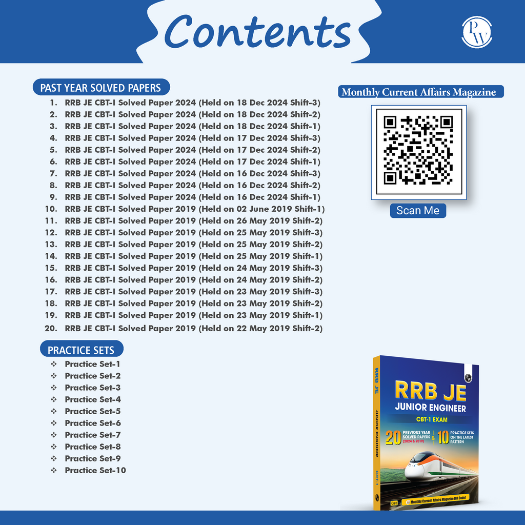 RRB JE (Junior Engineer) CBT-1 Exam 2025-26 | 20 Previous Year Solved Papers (2024 & 2019) PYQ with 10 Practice Sets on Latest Pattern English Medium