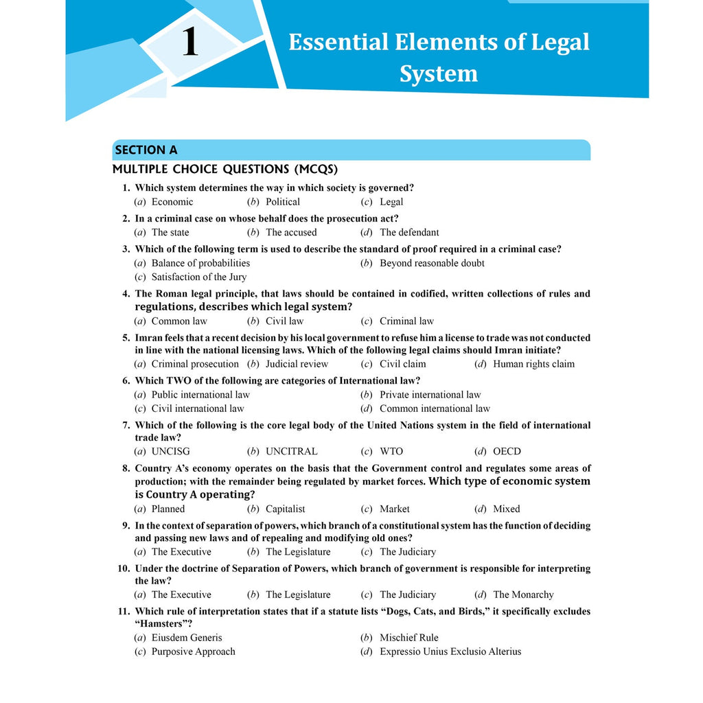 ACCA Corporate and Business Law (LW) 2.0 Concept Book + Question Bank Combo Set of 2 Modules