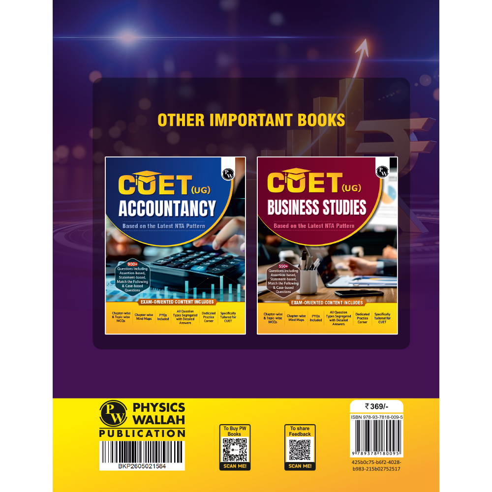 CUET (UG) Economics 2026 Chapterwise & Topicwise Question Bank with Past Year Questions PYQs and Mock Test | Mind Maps and Practice MCQs
