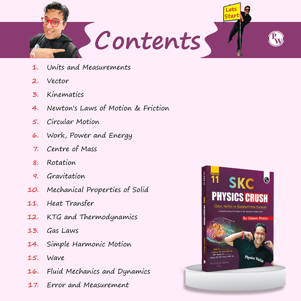 SKC Physics Crush Class 11 Handwritten Format Notes By Saleem Sir For JEE and NEET Exams | A Beautiful Journey From Basic to JEE Advanced via JEE/ NEET