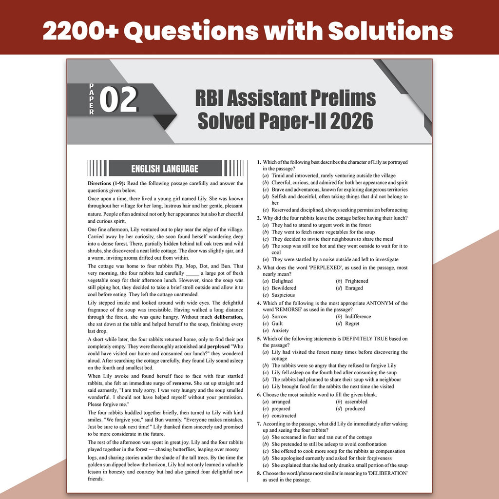 RBI Assistant Prelims & Mains 15 Year-wise  Previous Year Solved Papers (2026-2015) For 2027 Exam | 2200+ PYQs | 15 Online Mock Tests English Edition