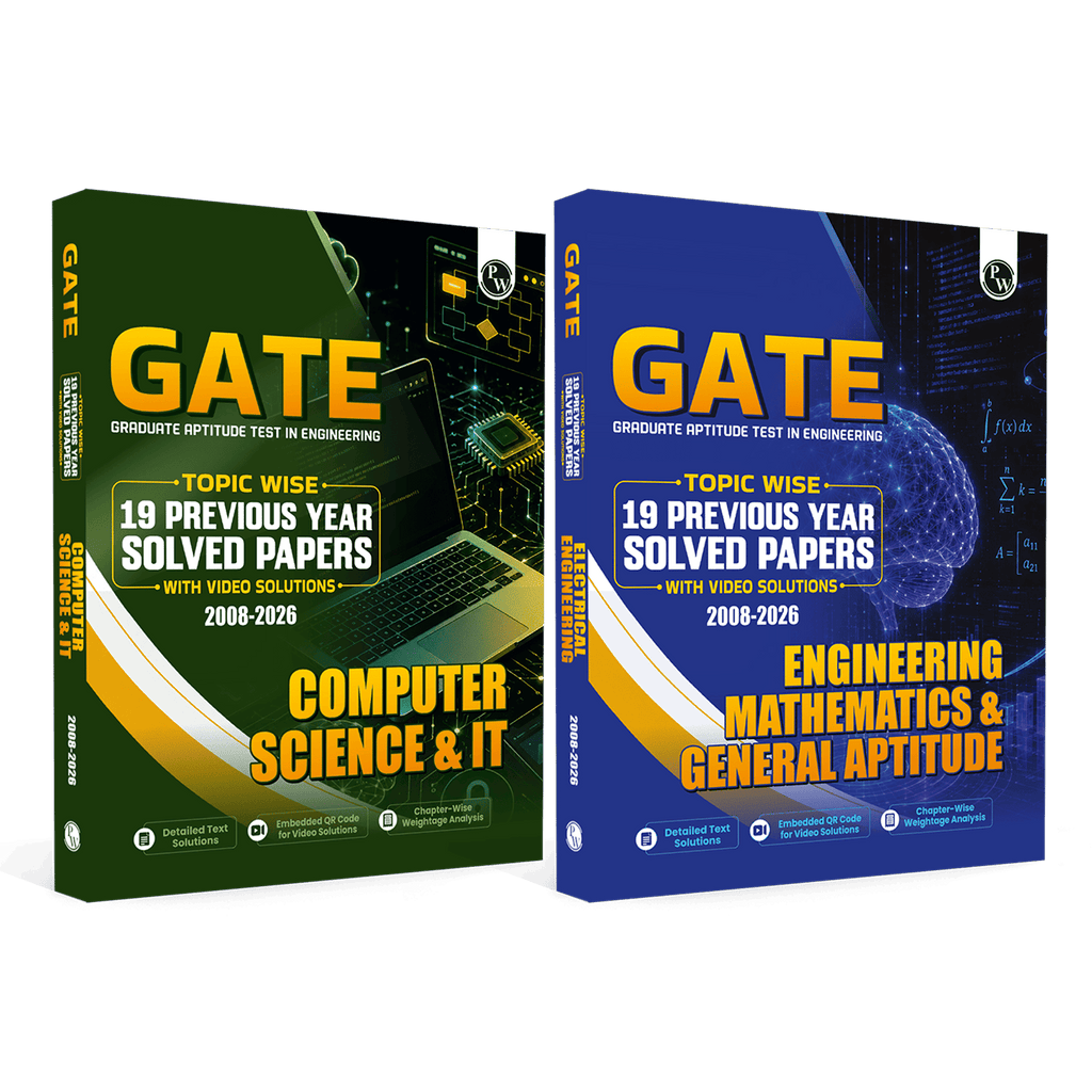 GATEWALLAH Computer Science & IT and Engineering Mathematics & General Aptitude Combo Set of 2 Books Topicwise Previous Years Solved Questions with Video Solutions For 2027 Exams
