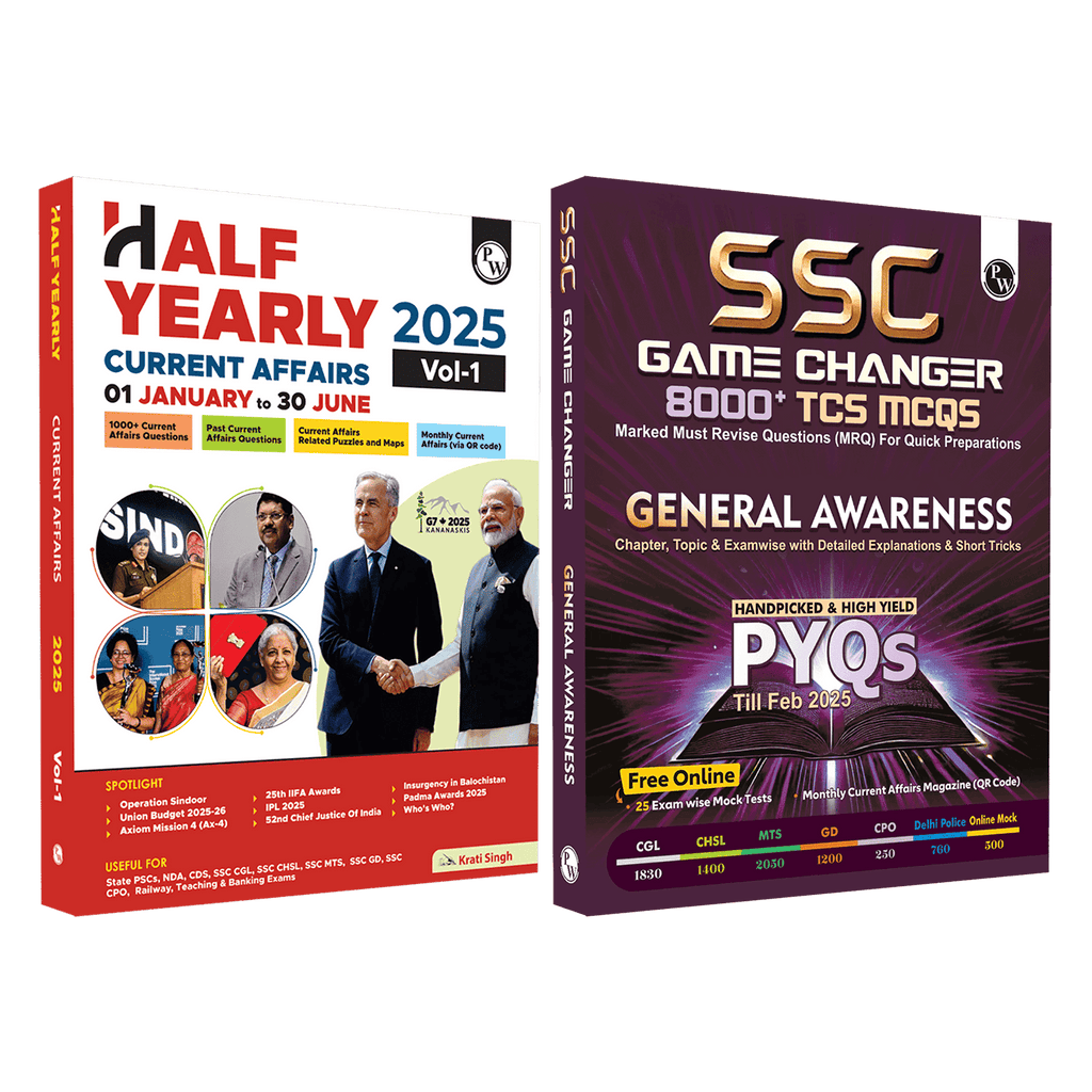 Half Yearly Current Affairs Magazine Vol. 1 January to June 2025 and SSC Game Changer General Awareness PYQ Combo Set of 2 Books | For SSC, Banking, Teaching, Railway